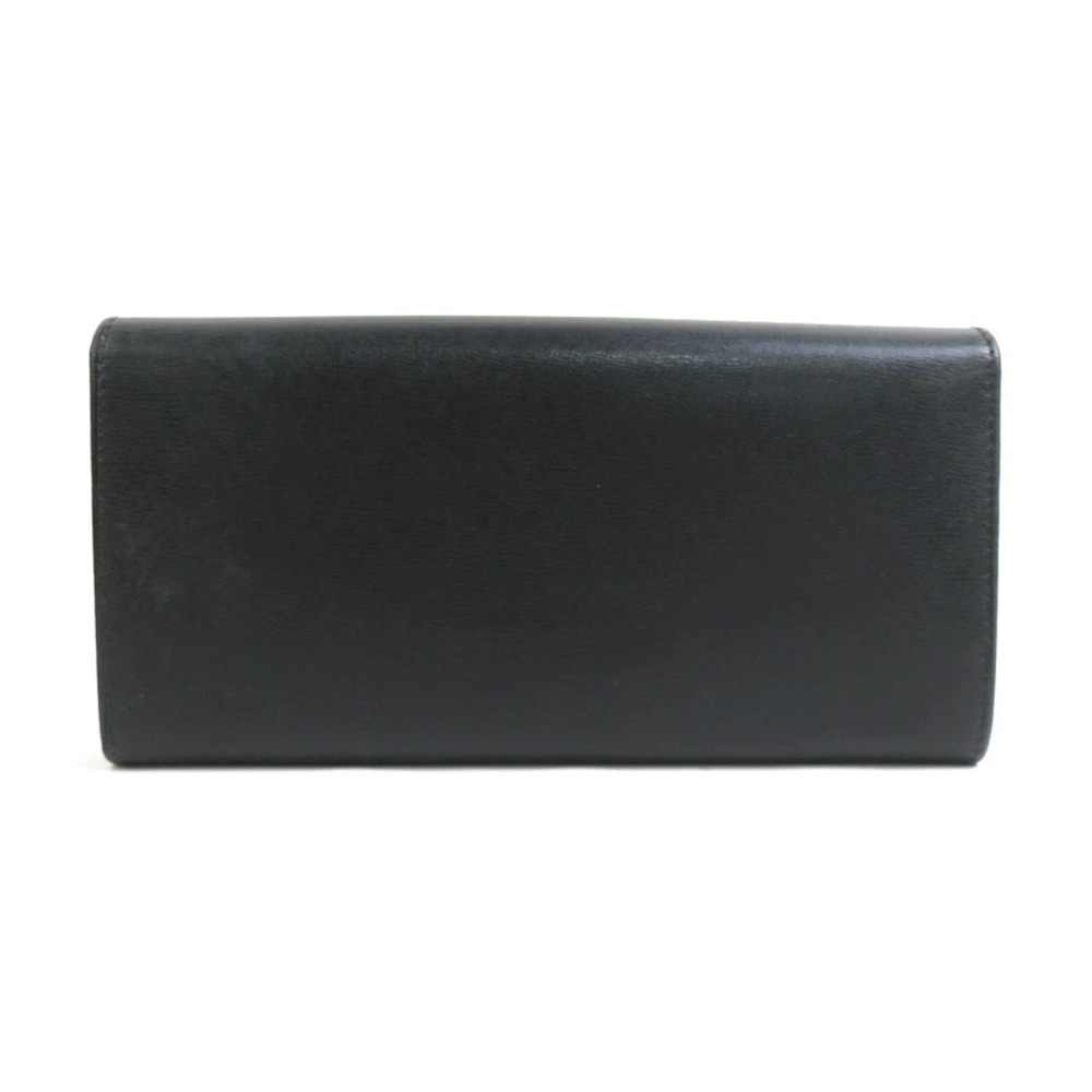 Salvatore Ferragamo long leather black wallet Gancini